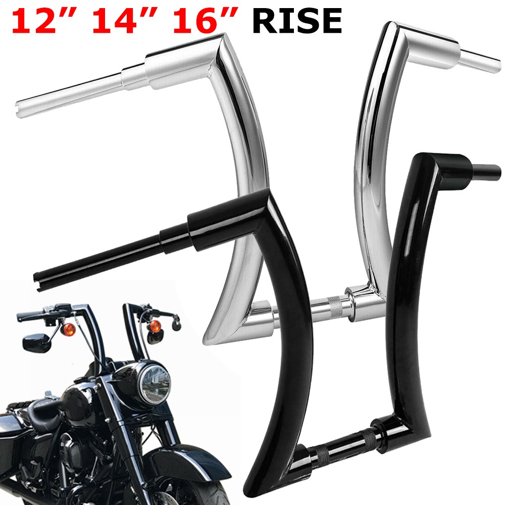 DNA 12" 14" 16" Rise 2" APE Hangers Handlebars For Harley Sportster Softail Dyna