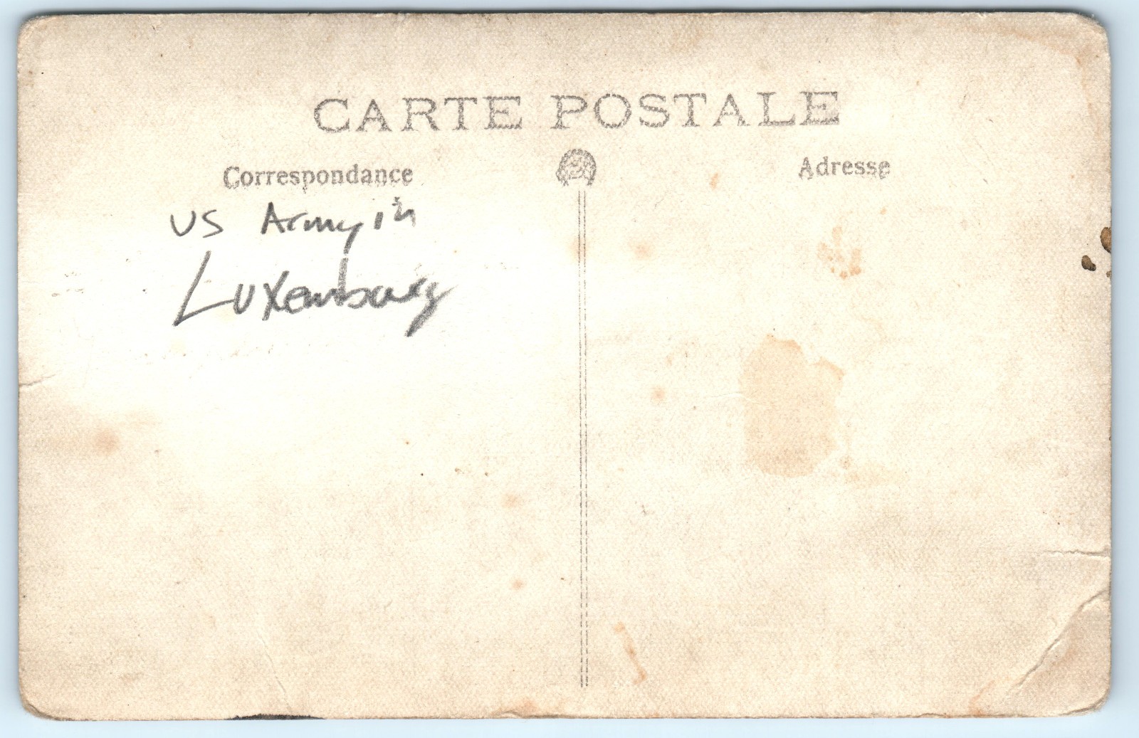 WWI US Army Soldiers In Luxembourg With Truck Real Photo Postcard RPPC