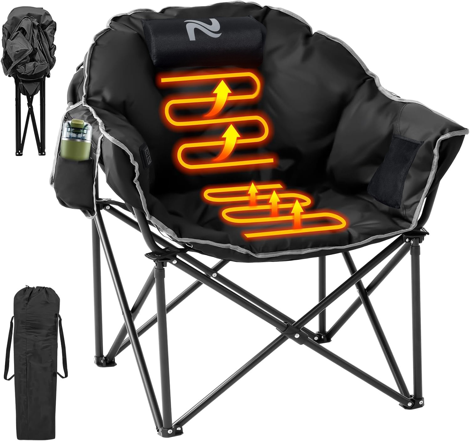SLSY Oversized Heated Camping Chair Fully Thicker Padded Heated Chairs Outdoor