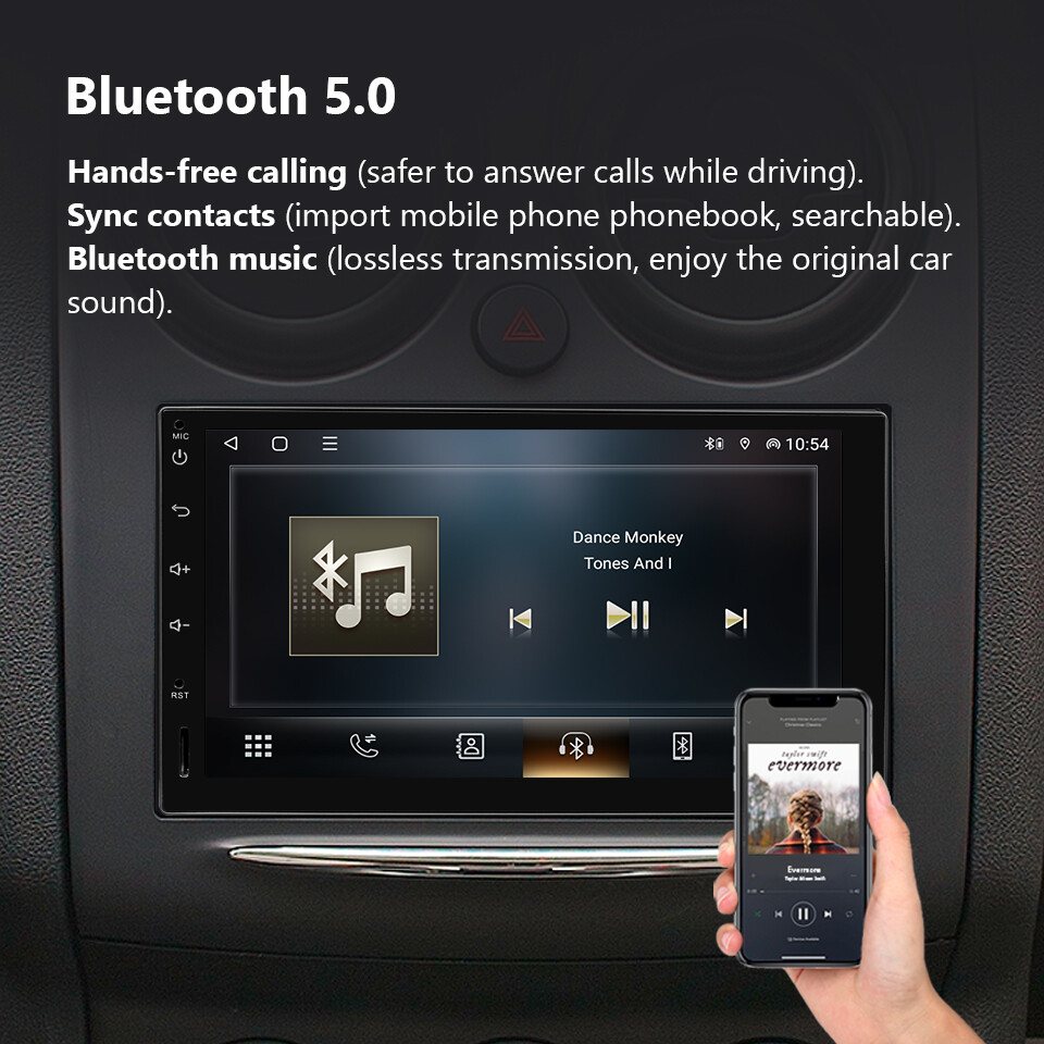 Eonon Car Stereo Double Din 7" IPS Audio Receiver CarPlay Android Auto Bluetooth