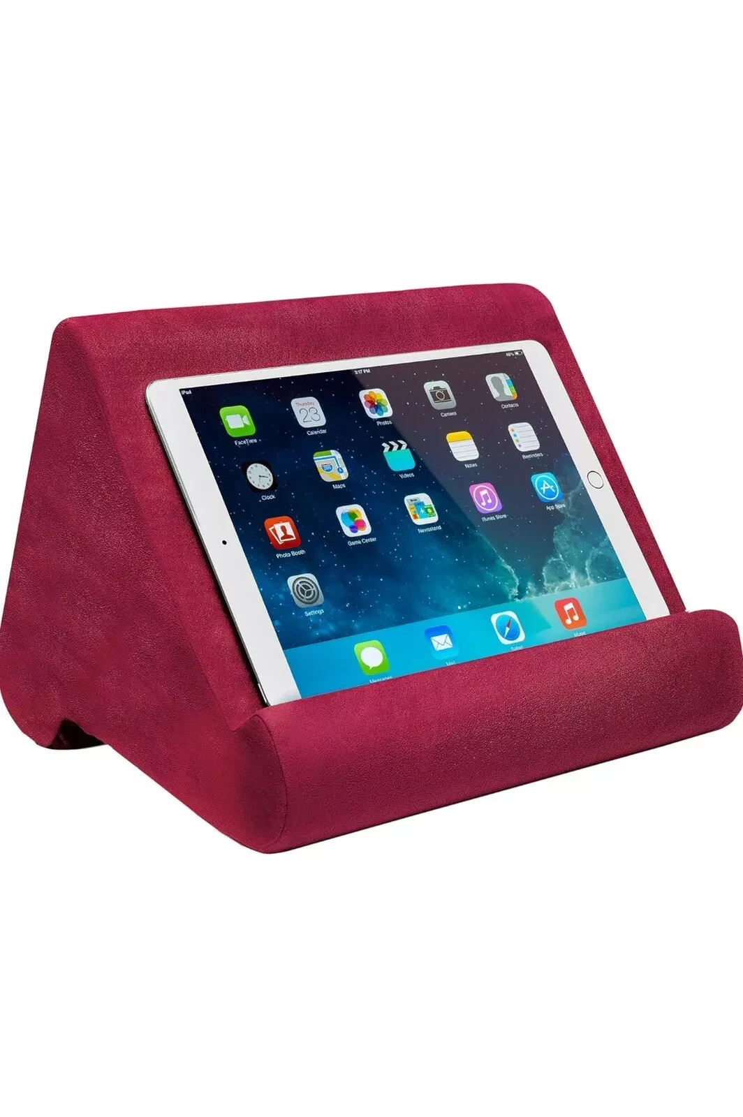 Ontel Pillow Pad Ultra Multi Angle Soft Tablet Stand Burgundy New Sealed