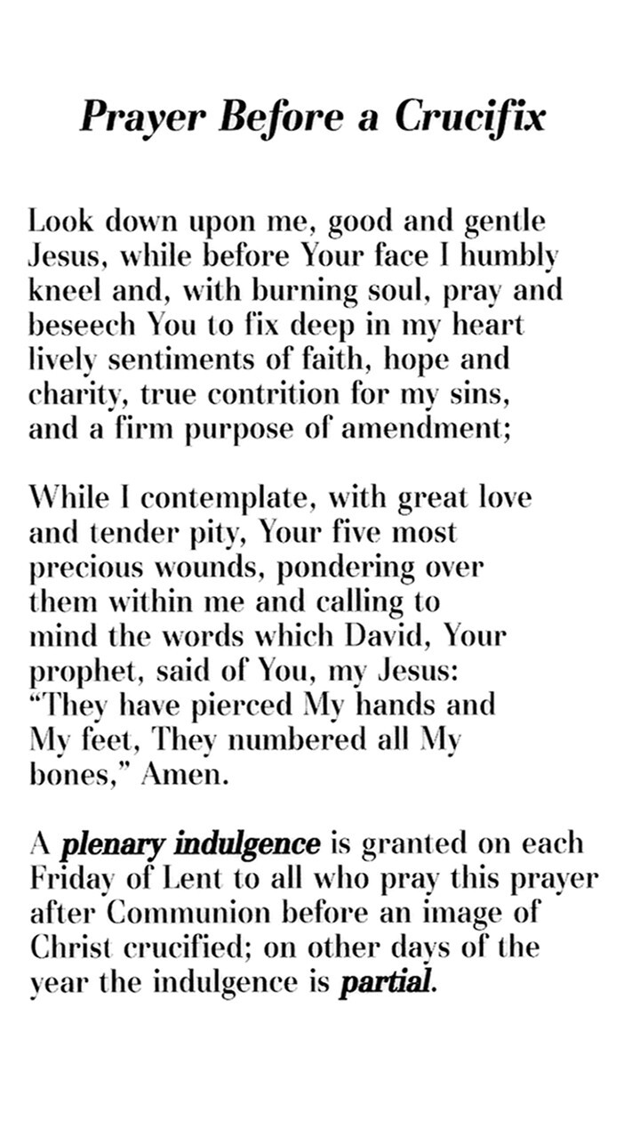 Prayer Before a Crucifix A - Laminated Holy 25 CARDS