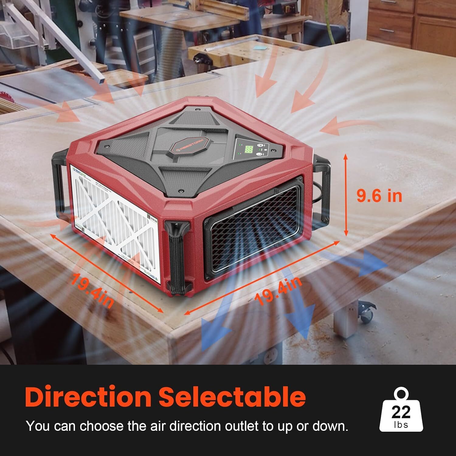 Abestorm Air Filtration System 2-Speed Remote-Controlled Filter Dust Workshop