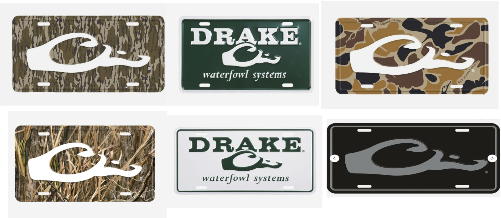 Drake Waterfowl Metal Drake Logo License Plates All Colors