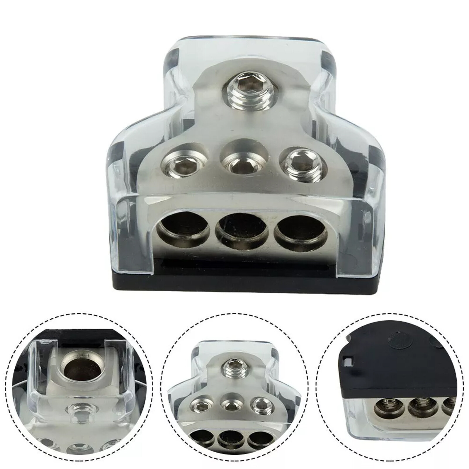 3Way Distribution Block Car Audio-Power Wire Splitter 1*0 Gauge In 3*4 Gauge-Out