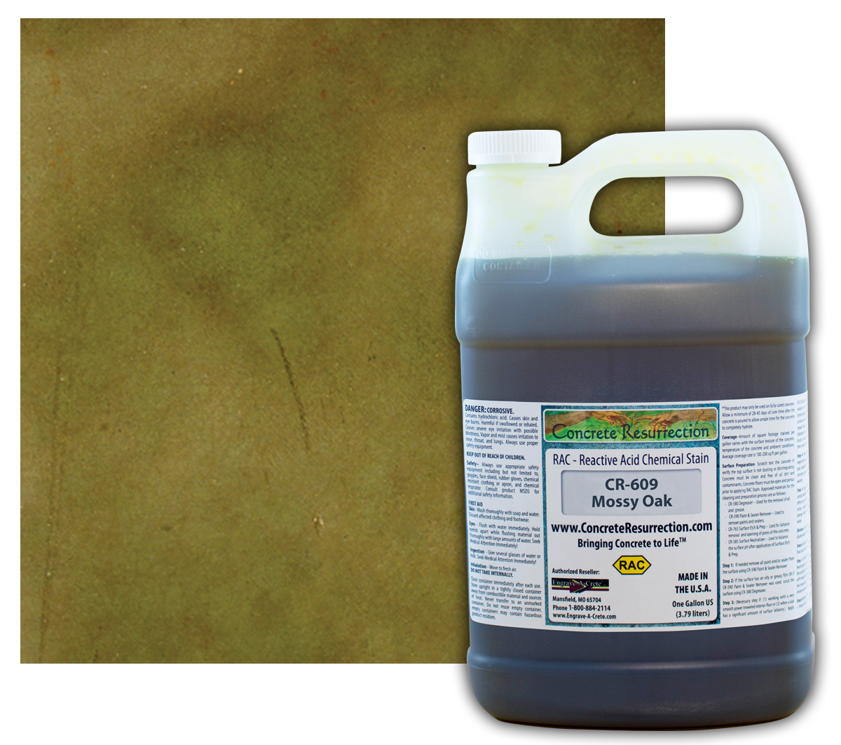 Professional Easy to Apply Concrete Acid Stain-Mossy Oak - 1 Gallon