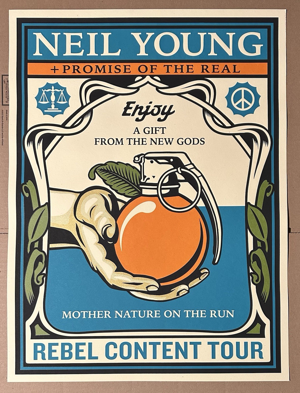 Neil Young Rebel Content Tour Poster By Shepard Fairey