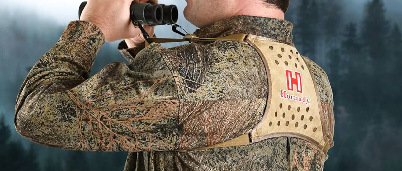 Hornady Binocular Harness Tan/Red Logo Lightweight Adjustable Bino Strap - 99121