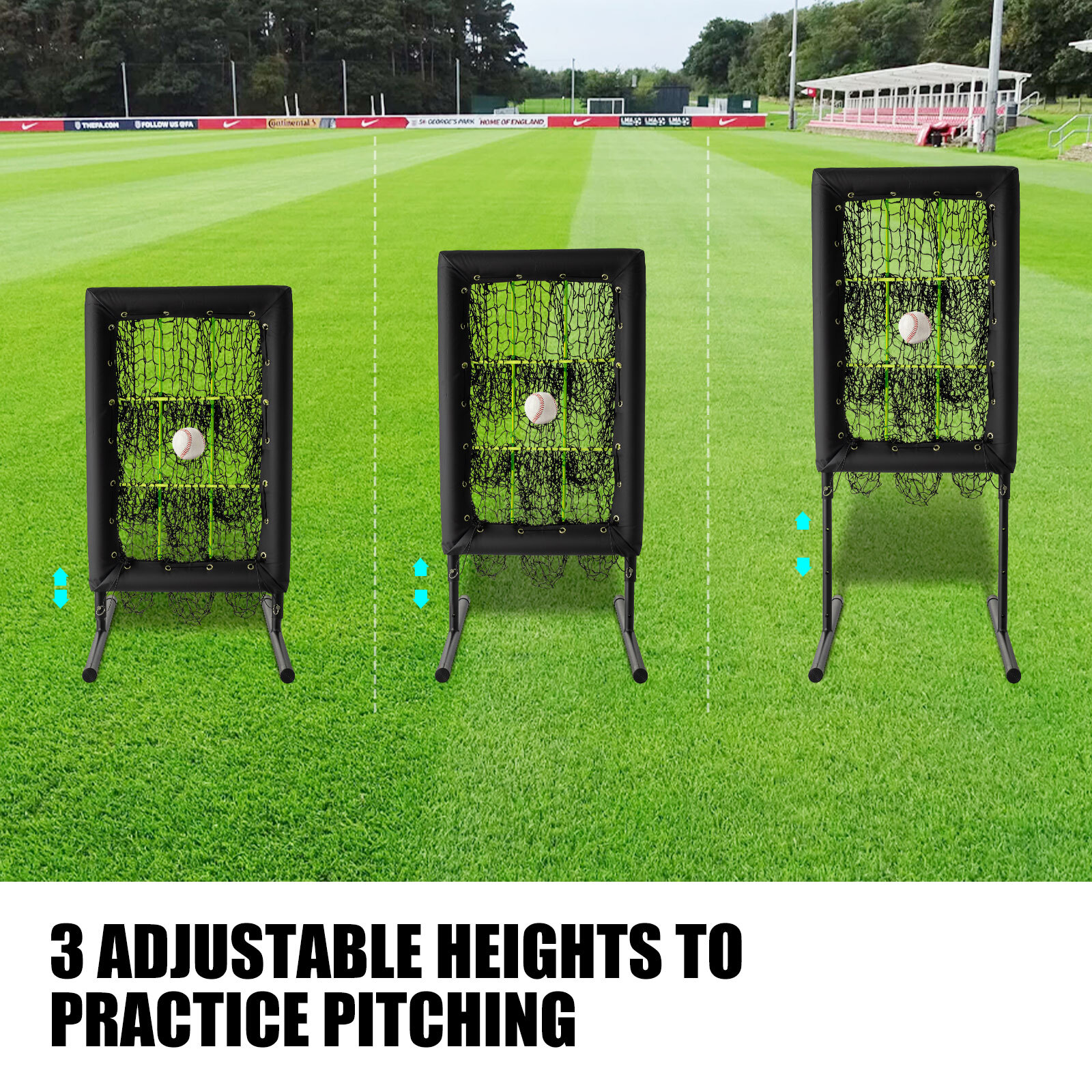 Baseball & Softball Pitchers Target | 9 Pocket Pitching Net 3 Adjustable Setting