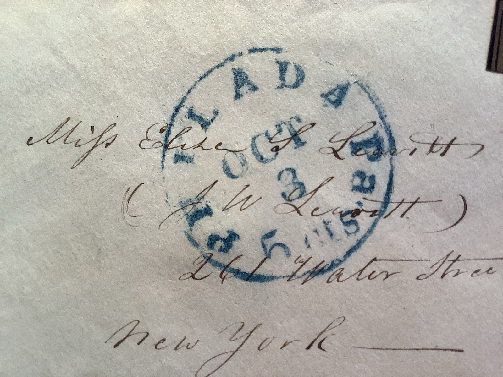 Mid 1800s = Genuine US LOCAL POST Stamp On Cover BLOOD’S. 15L17