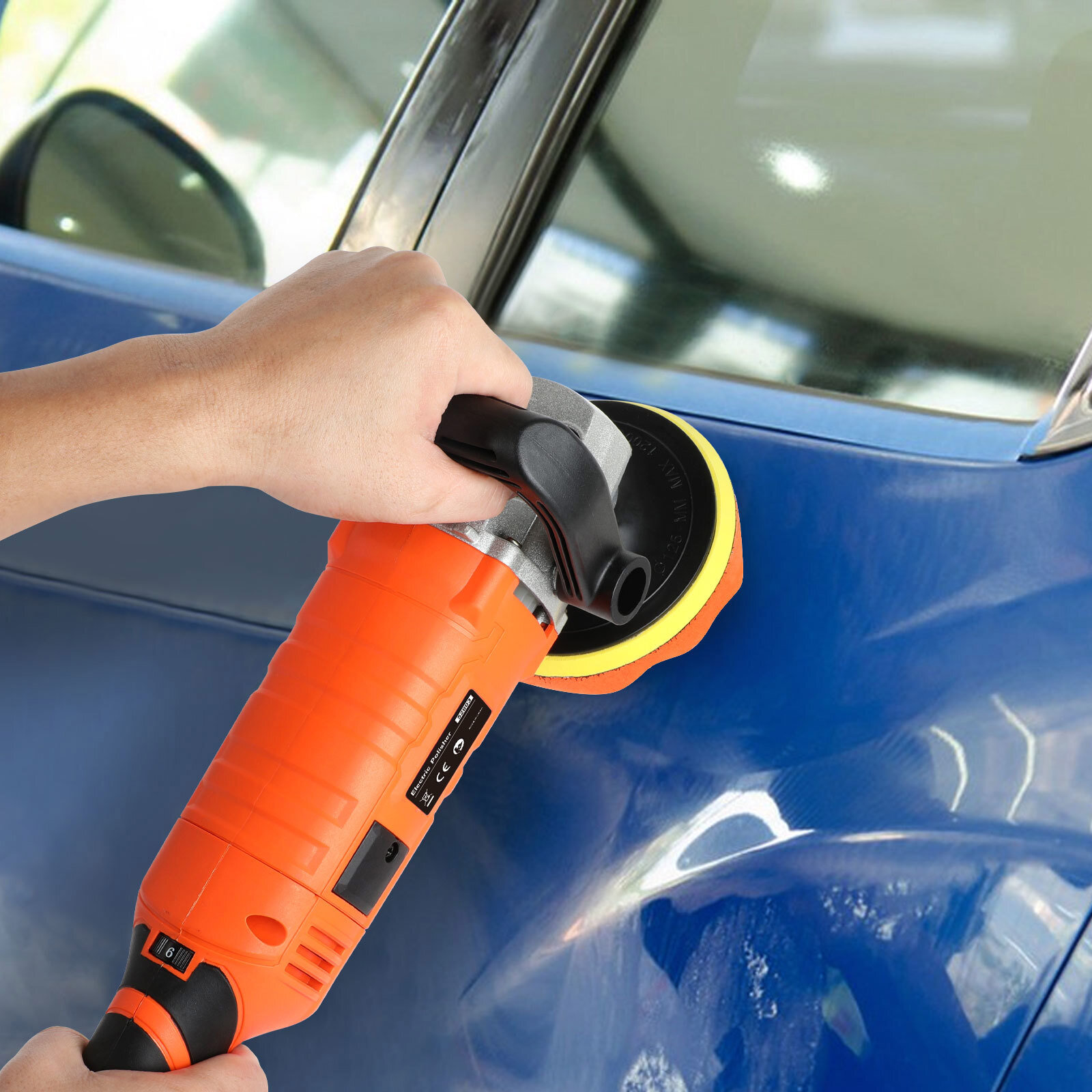 Car Buffer Polisher Waxer 7-Speed Rotary 5"6"+7" Backing Plate Polishing Machine