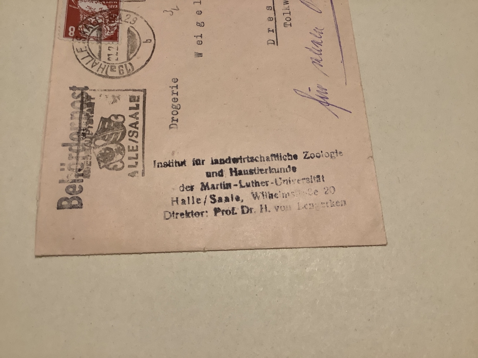 Germany Halle Saale 1951 Authority mail cover Ref A793