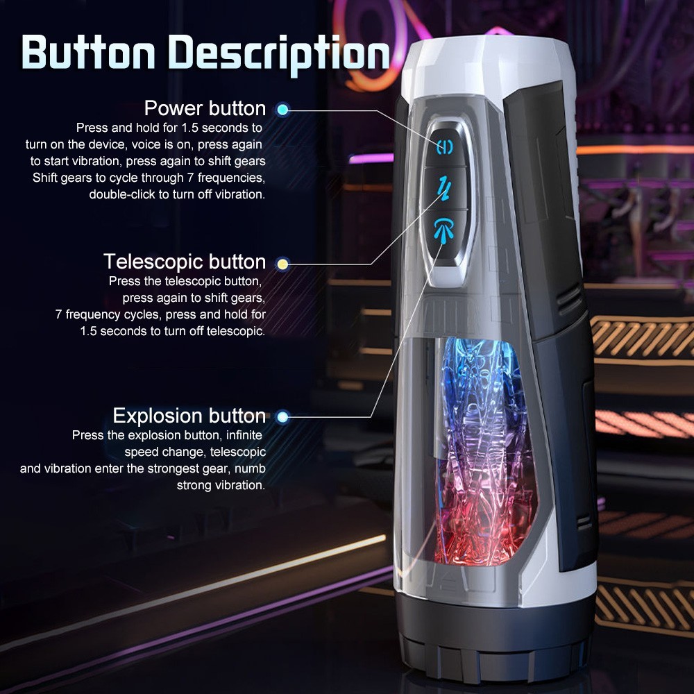 Male Masturbaters Automatic HandsFree Telescopic Cup Sucking Stroker Men Sex Toy