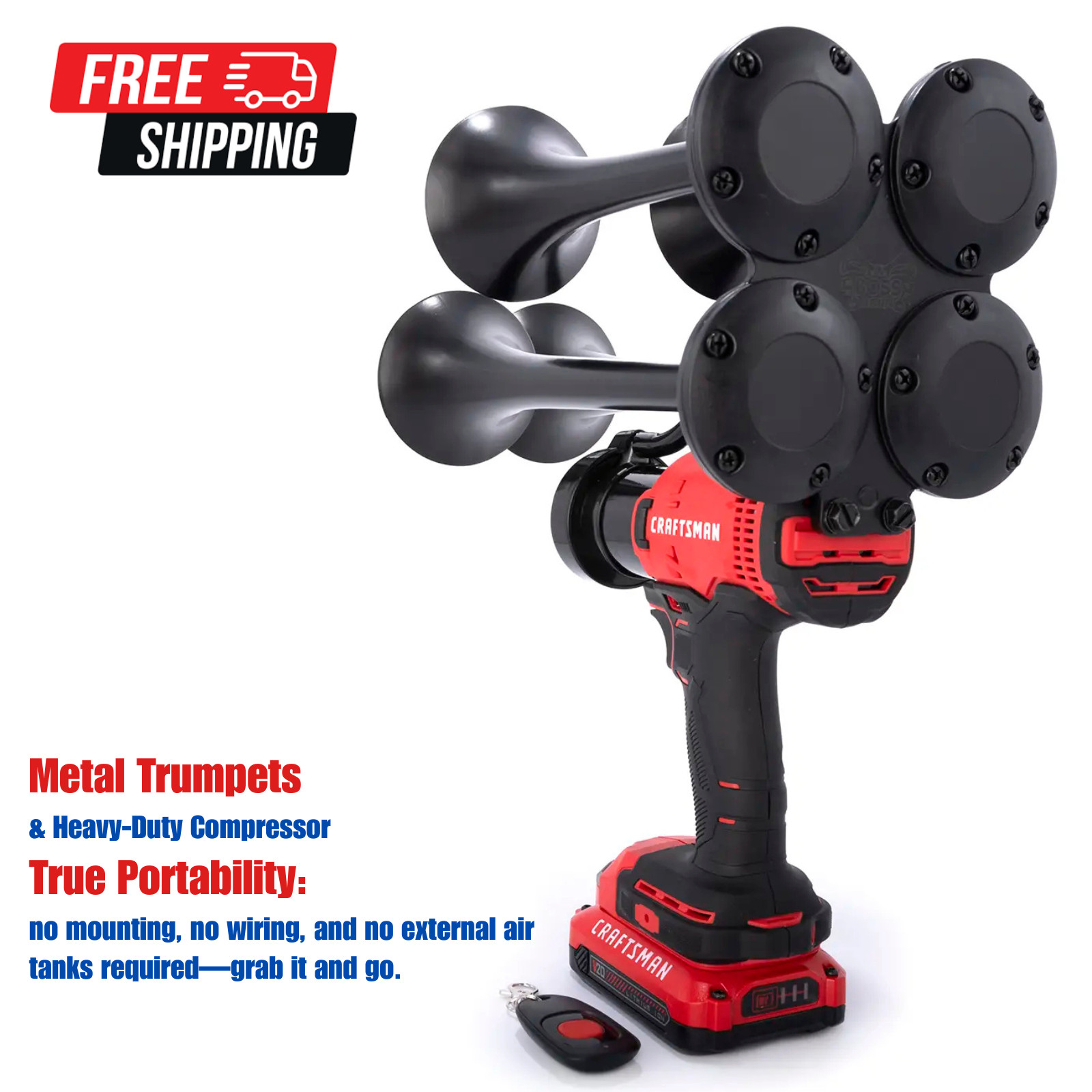 Craftsman Train Horn |140dB| + Remote | Core Model