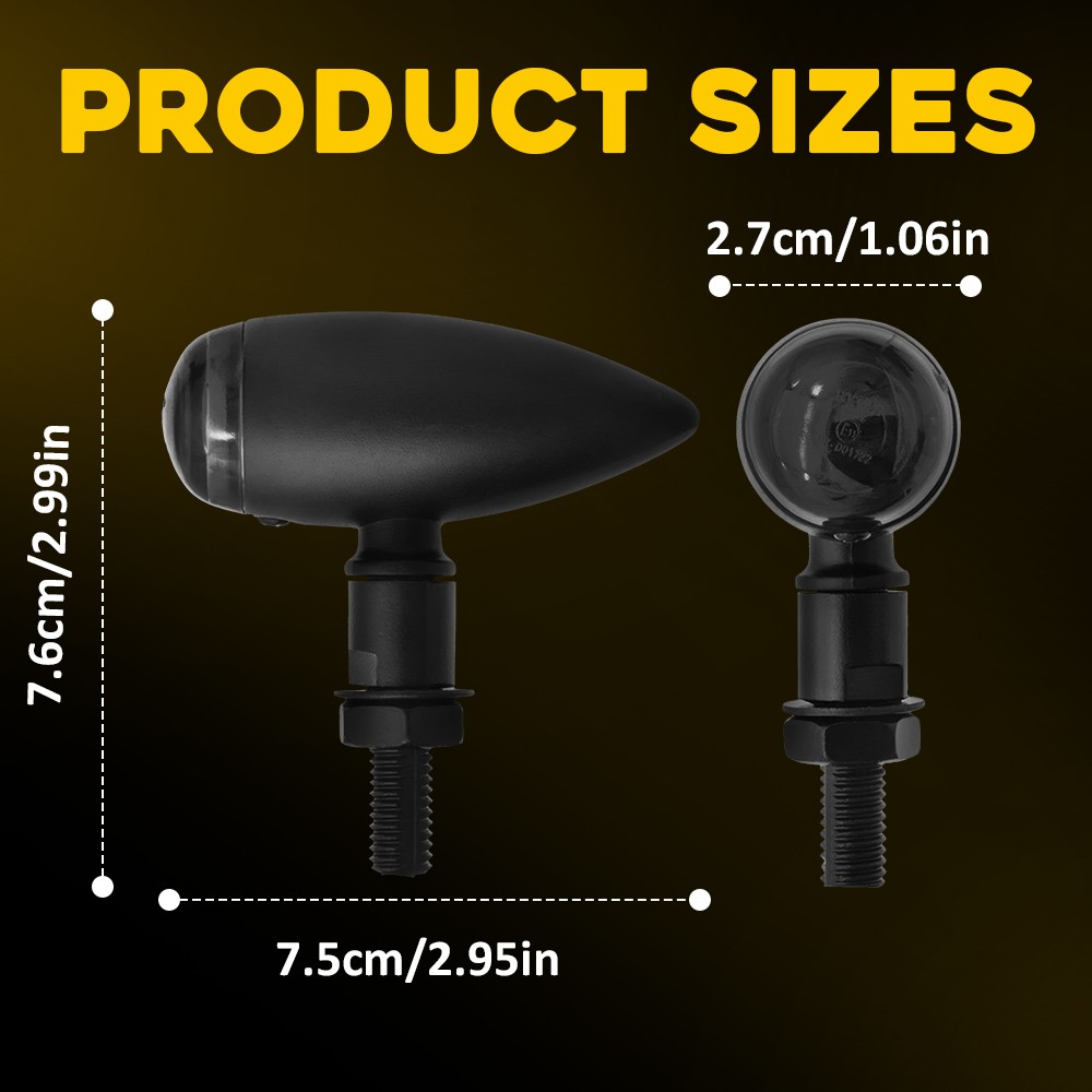 Bullet Amber Turn Motorcycle Black Signals Blinker Lights For Harley Sportster