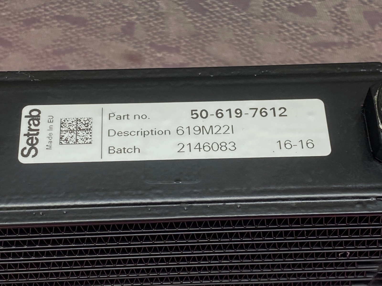 SETRAB 50-619-7612 OIL COOLER