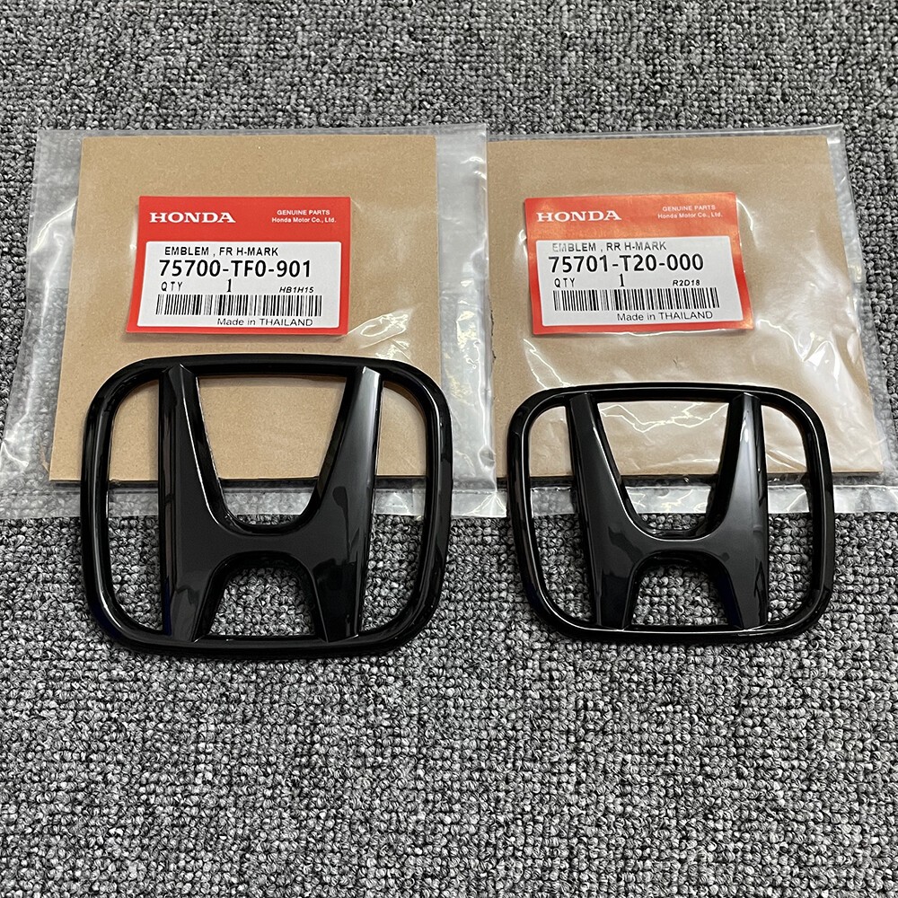 Front Grille Trunk Black Emblem For 2022-2025 Honda Civic Sedan 4-Door F+E Badge