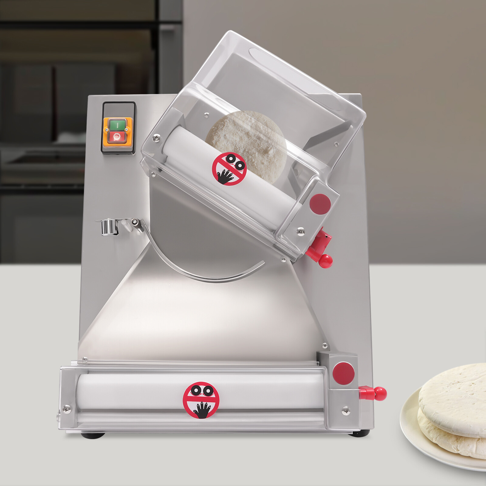 4-16" Commercial Electric Pizza Dough Roller Sheeter Pastry Press Making Machine