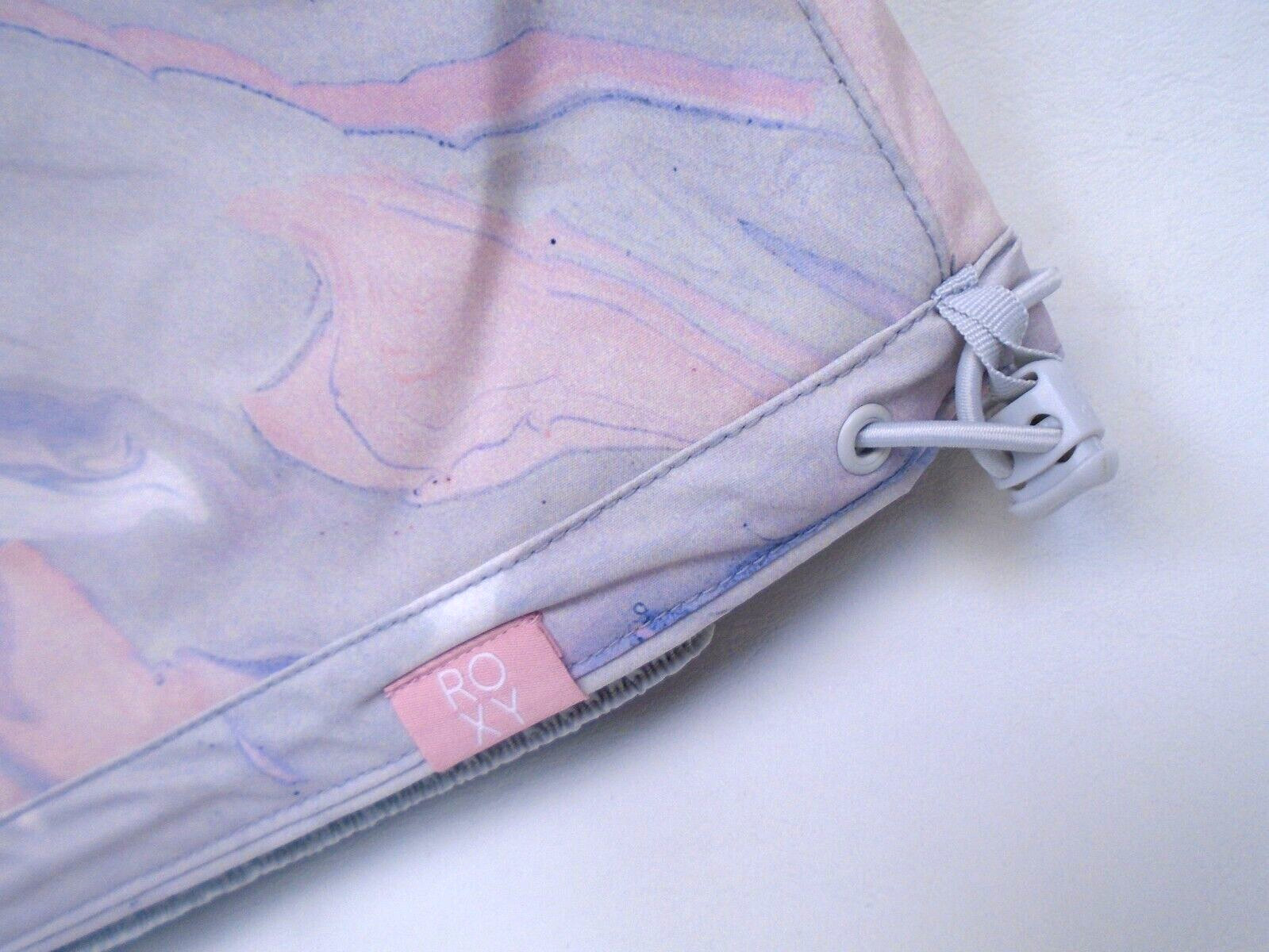 ROXY CHLOE KIM WOMEN'S MEDIUM GRAY / VIOLET MARBLE SKI SNOWBOARD WINTER PANTS