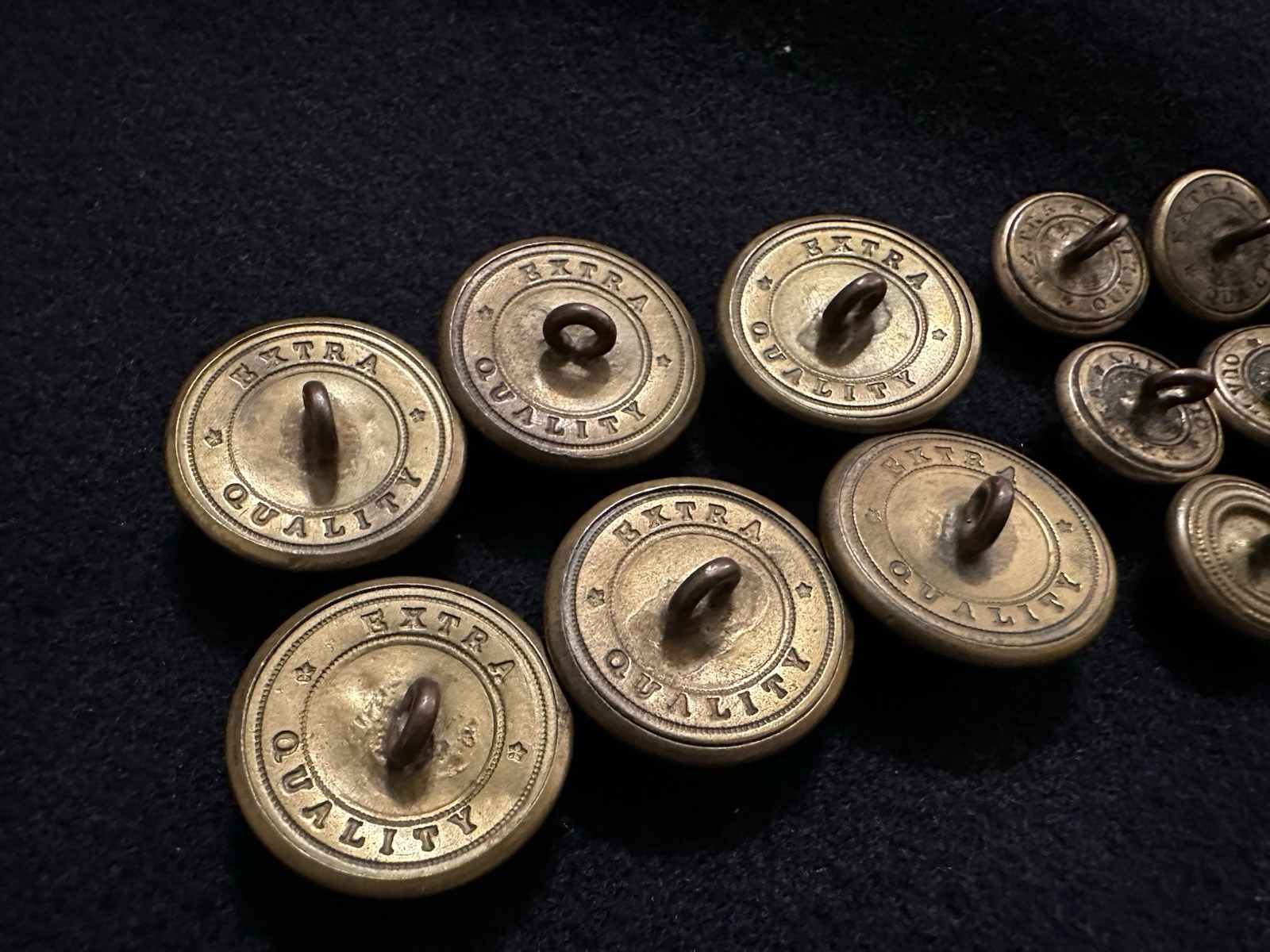Lot 14 Original Civil War Federal Officer General Staff Eagle Buttons, Non Dug