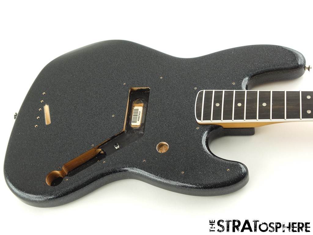 Fender Ltd. Gold Foil Jazz J Bass BODY & NECK Alder Ebony Black Sparkle