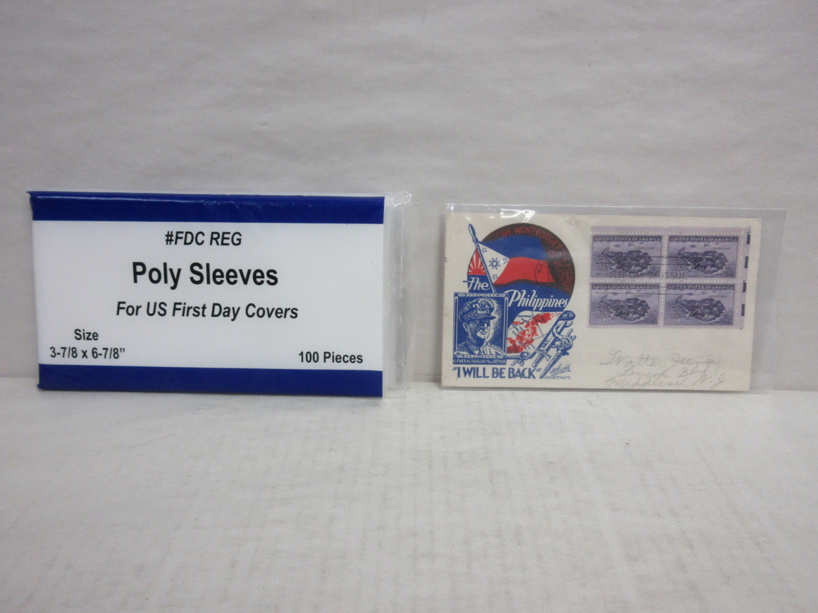 Pack of 100 Poly Sleeves Bags 3 mil for US First Day Covers 3 7/8" x 6 7/8" FDC