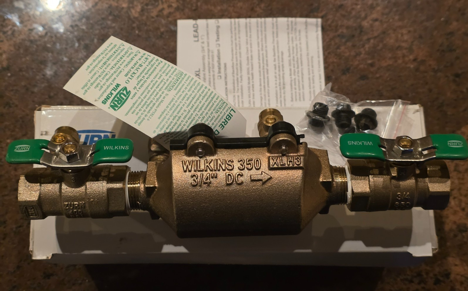 Zurn Wilkins 3/4” 34-350XL Double Check Backflow Preventer Valve