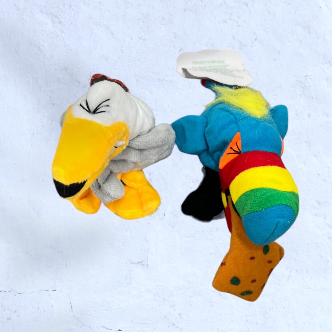 Meanies PETER GOTTA PEEGUL & HURLEY THE TOUCAN Plush Series 1 NWT