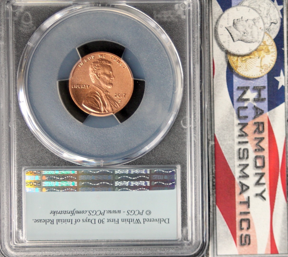 2017-S Lincoln Shield Cent 225th Mint Anniversary Enhanced Unc PCGS SP70 RD FS