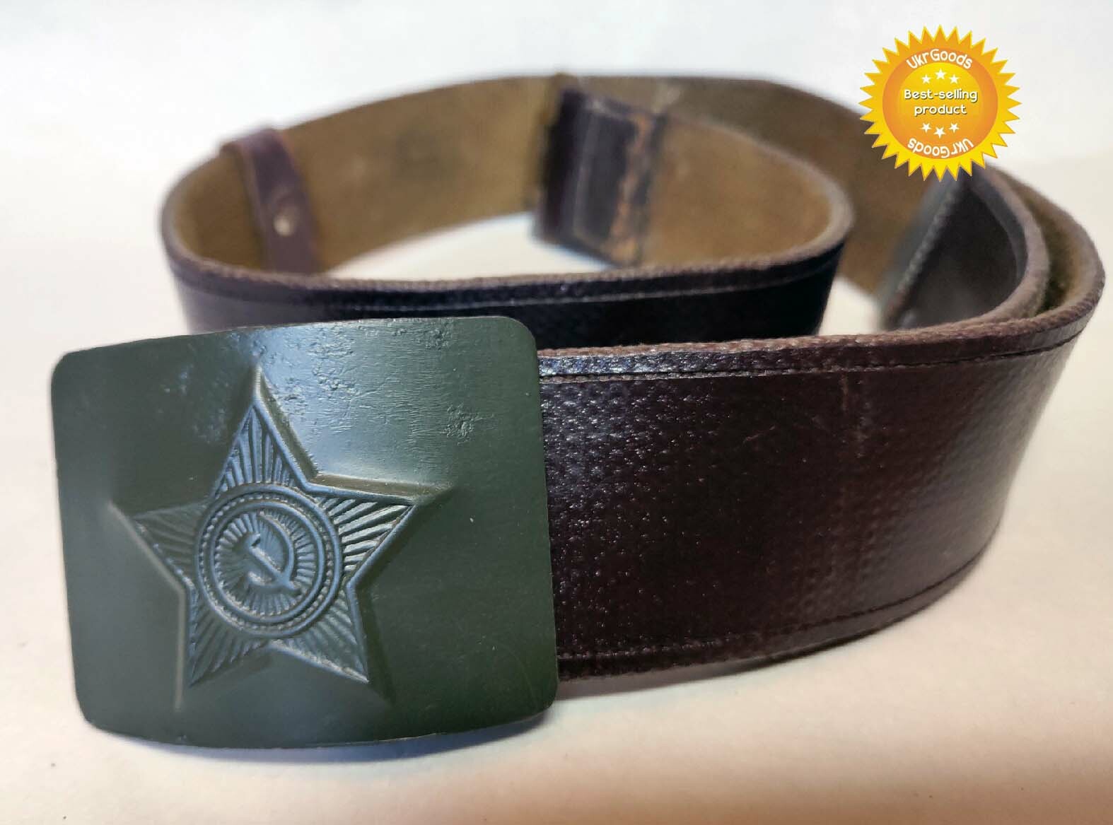 Uniform Belt Buckle Brown Size-2 Original Dated Soviet USSR Army 45"/116 cm Used