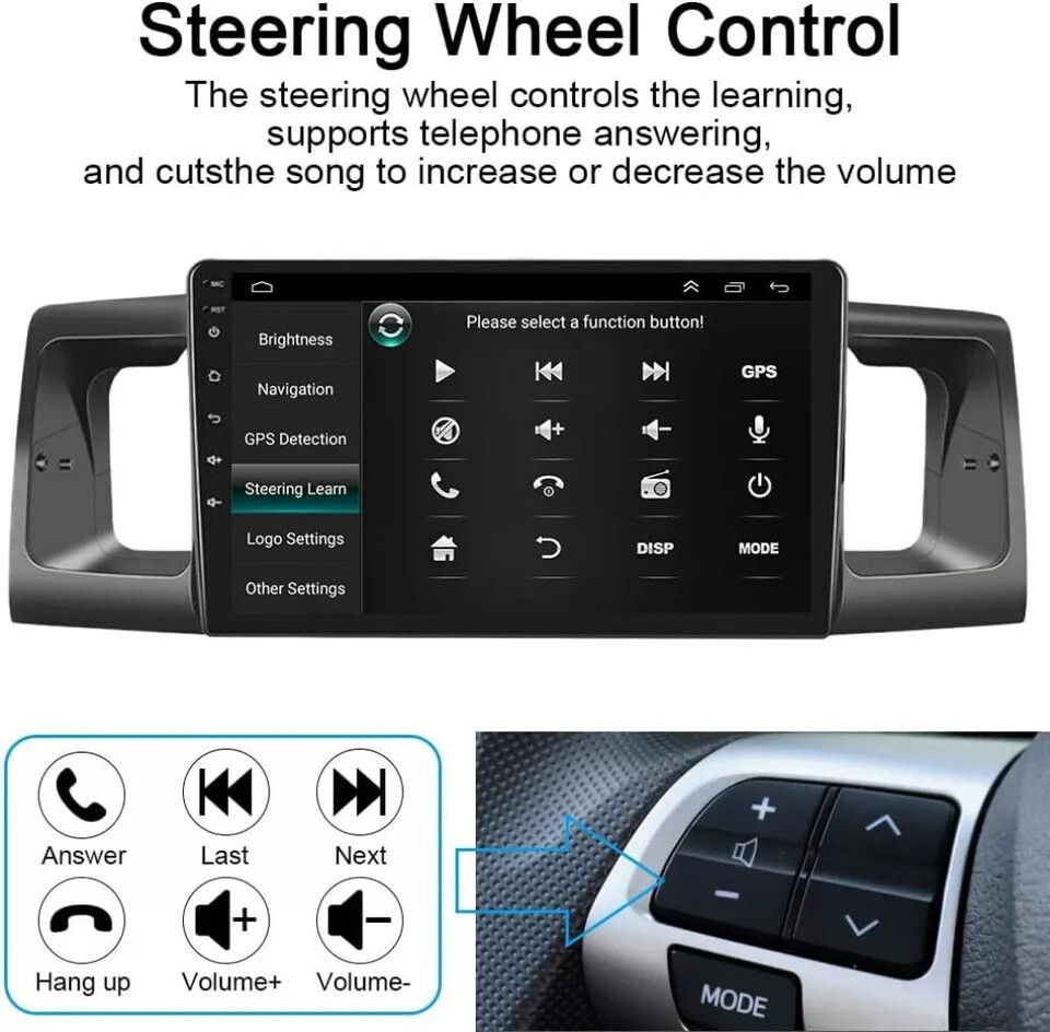 For Toyota Corolla 2003-2008 Android 13 Car Stereo Radio GPS Navi Player WIFI BT