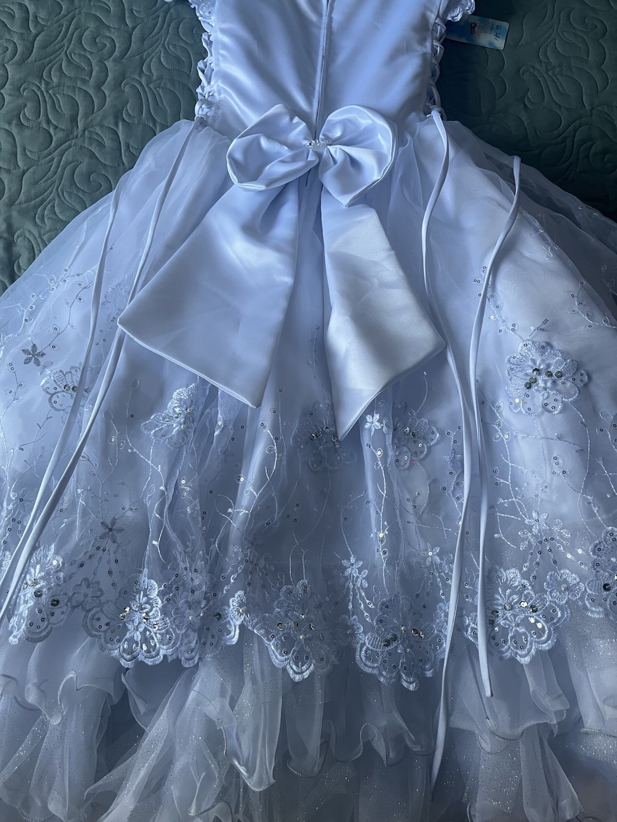 Vestido de Primera Comunión Niña Talla 14 con La Virgen De Guadalupe