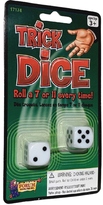 TRICK DICE SET Roll A 7 Or 11 Every Time Pocket 2 Die Gag Prank Joke Gift Magic
