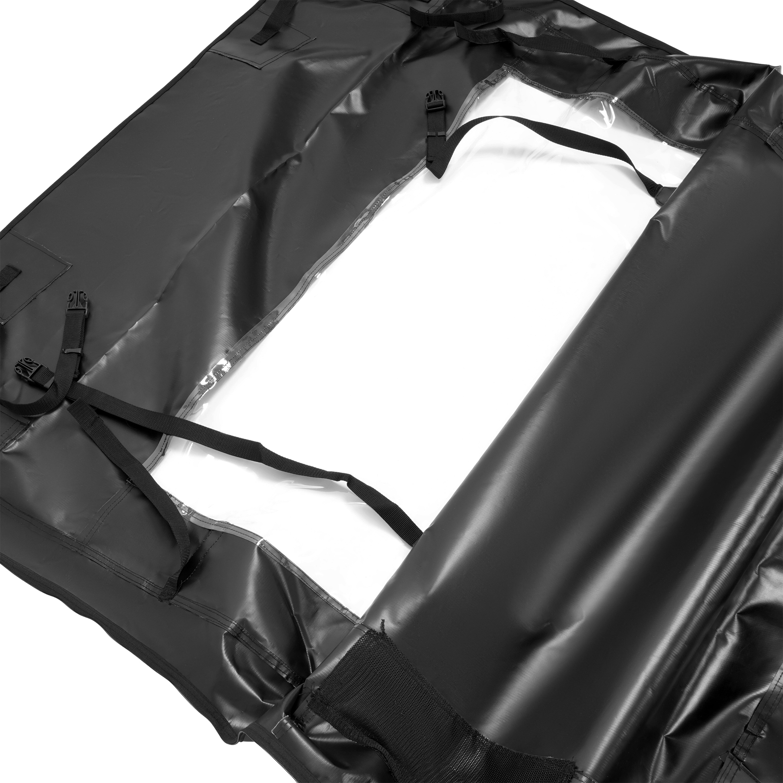 Black+Clear Soft Door UTV Cab Enclosure For 15 Kawasaki Mule 600 610 4x4 XC