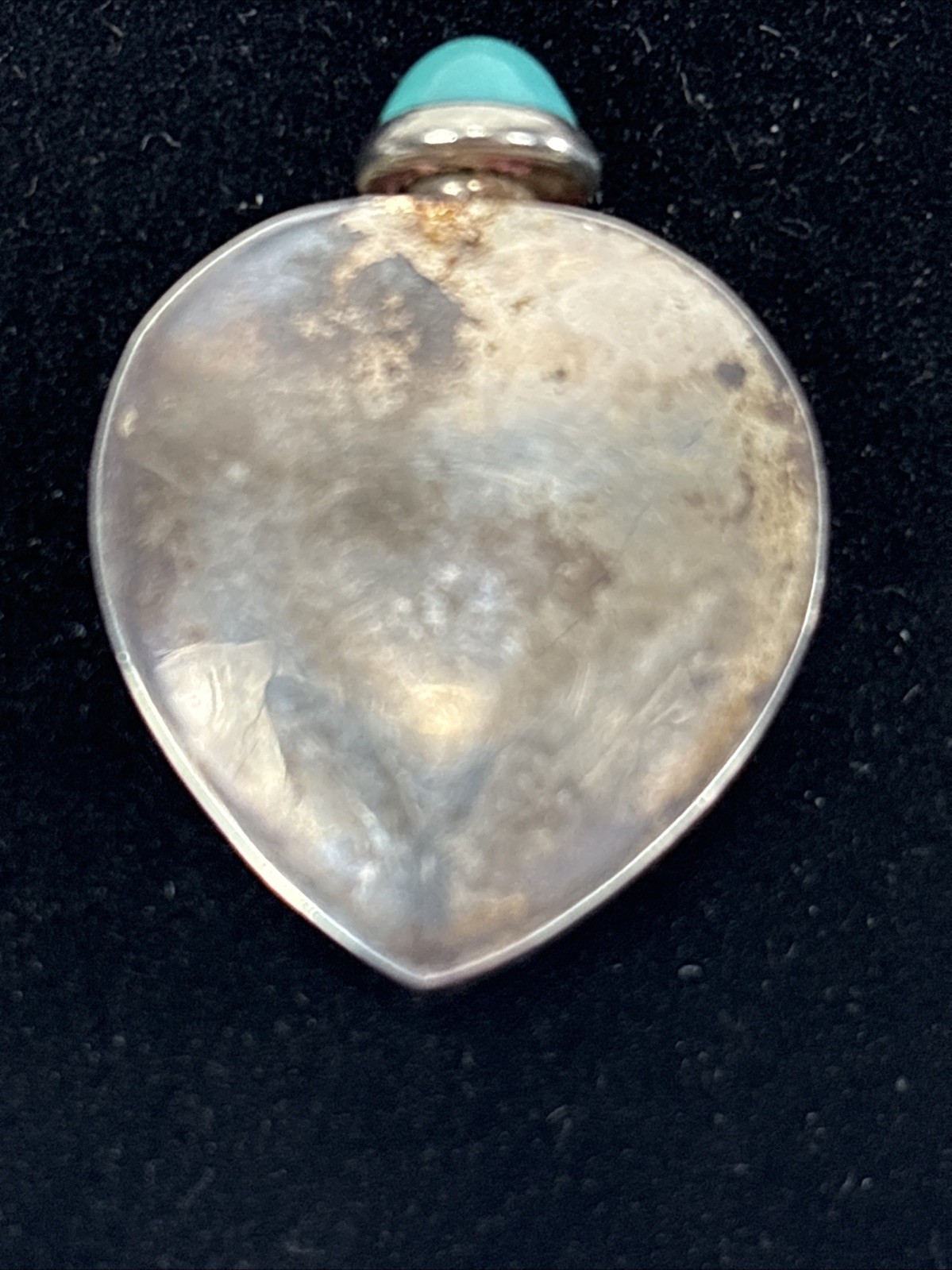 Vintage Sterling Silver Mexico Perfume Bottle and Funnel w/ MOP - 6 gr