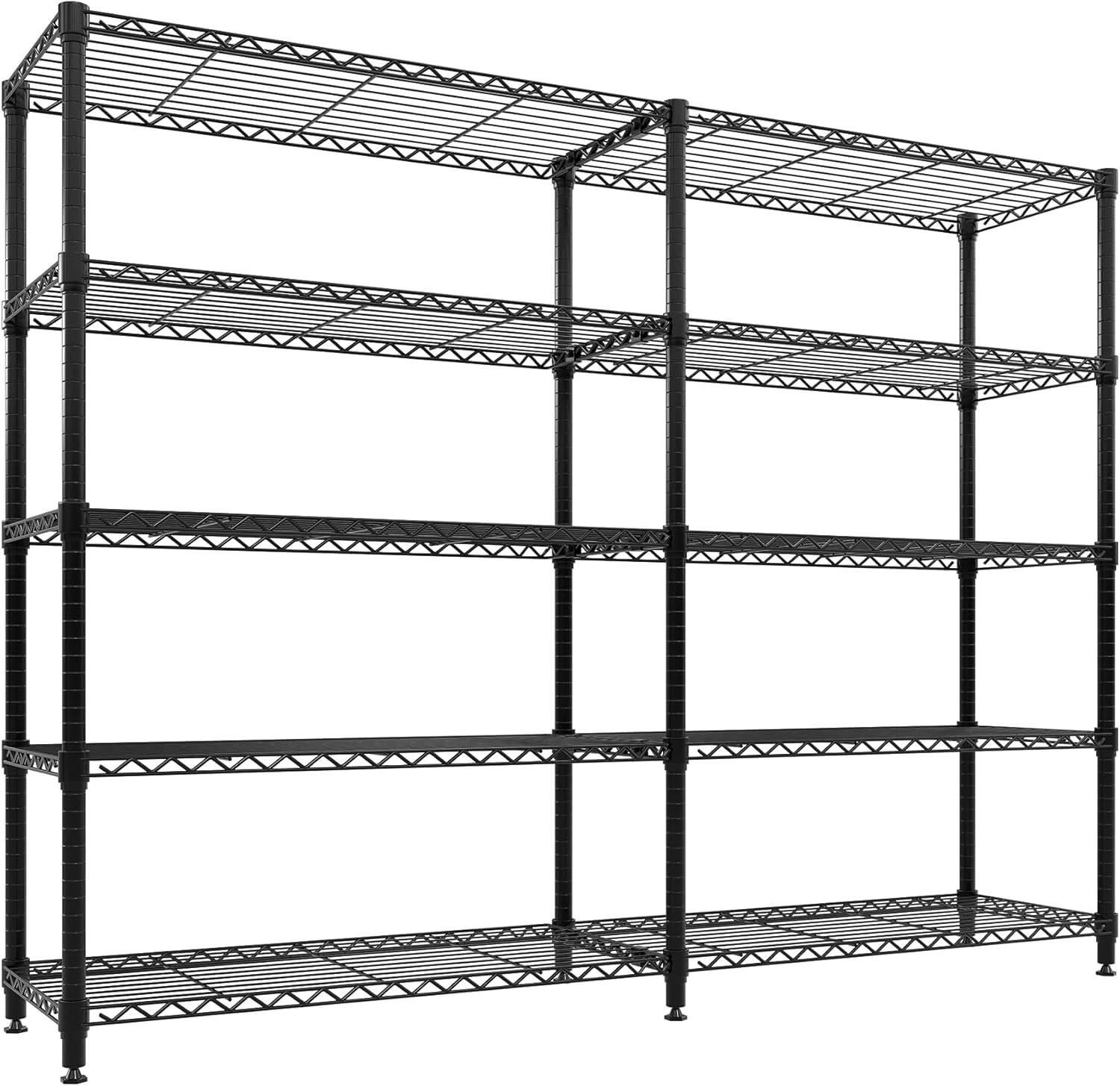 Heavy Duty 5-Tier Metal Wire Storage Rack Adjustable Industrial Shelving