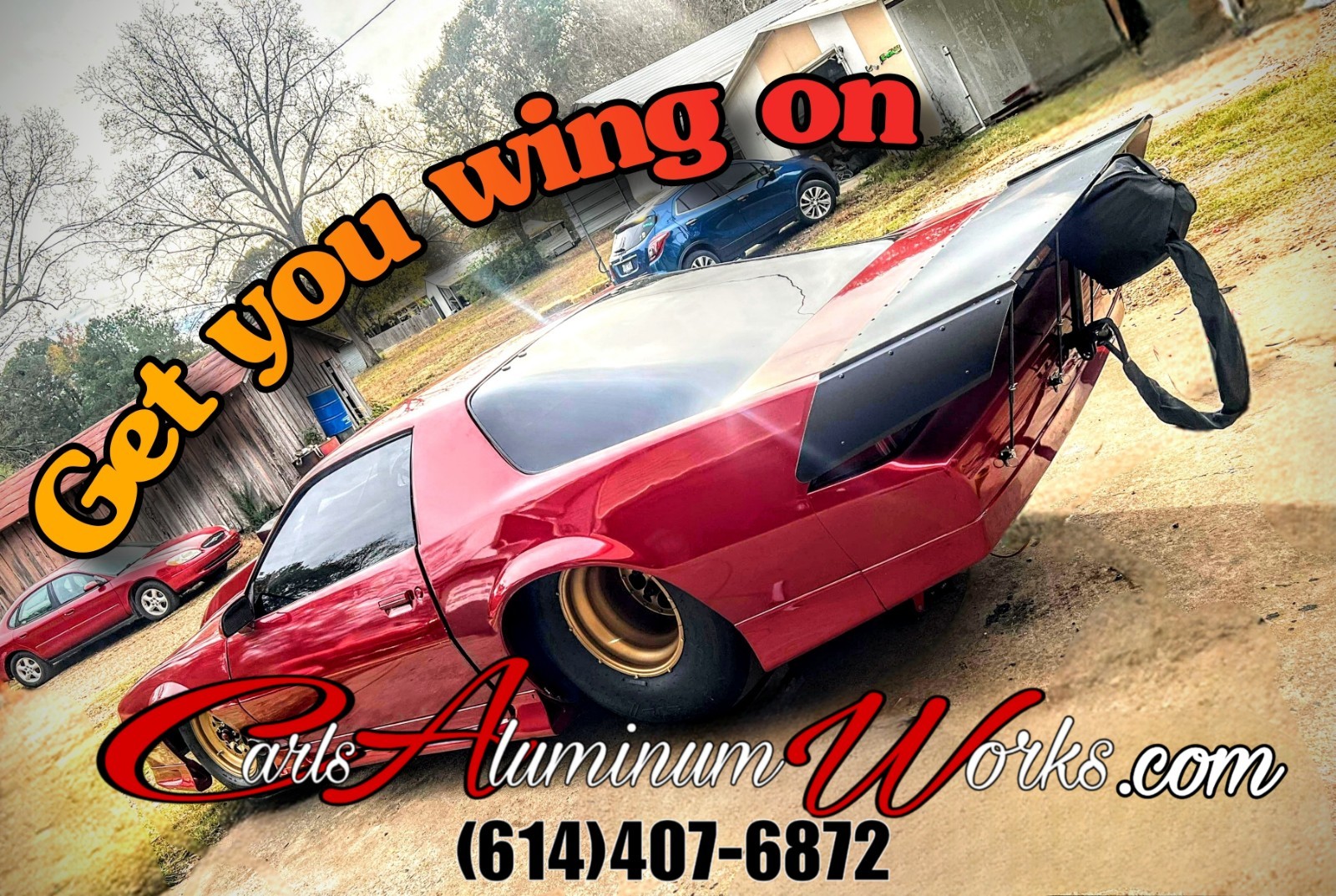 Camaro Wing, 82-92 Chevy, Pro Racing Wing, Polish, Black, Satin Anodized