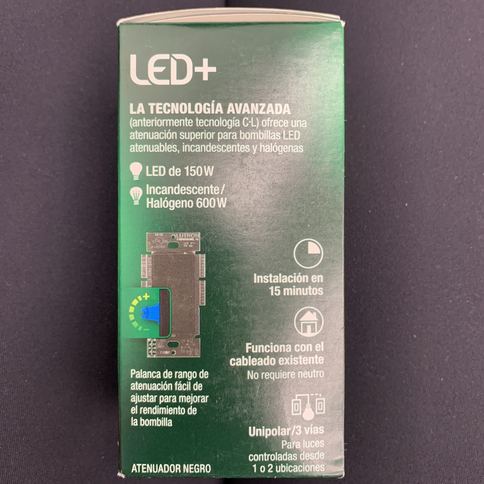 LOT OF 10- Lutron DVCL-153PR-BL Dimmer Wall Switch - Black #6081