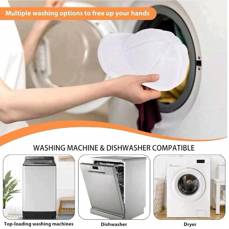 2x Hat Washer for Washing Machine,Hat Cleaner for Baseball Caps with Frame Cage