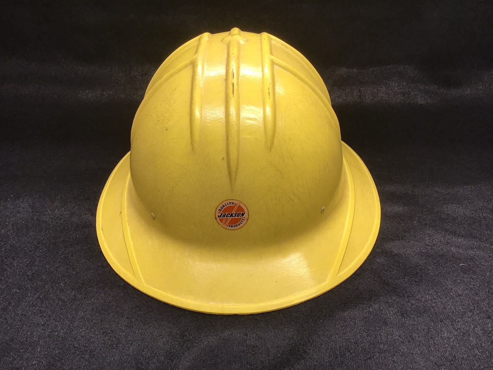 Vintage Jackson Hard Hat SH-1 Fiberglass Full Brim Safety Yellow 1950’s Cool 😎