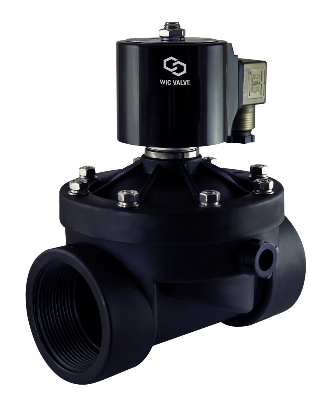 2" Inch PA66 Plastic Zero Differential Air Water Electric Solenoid Valve 12V DC