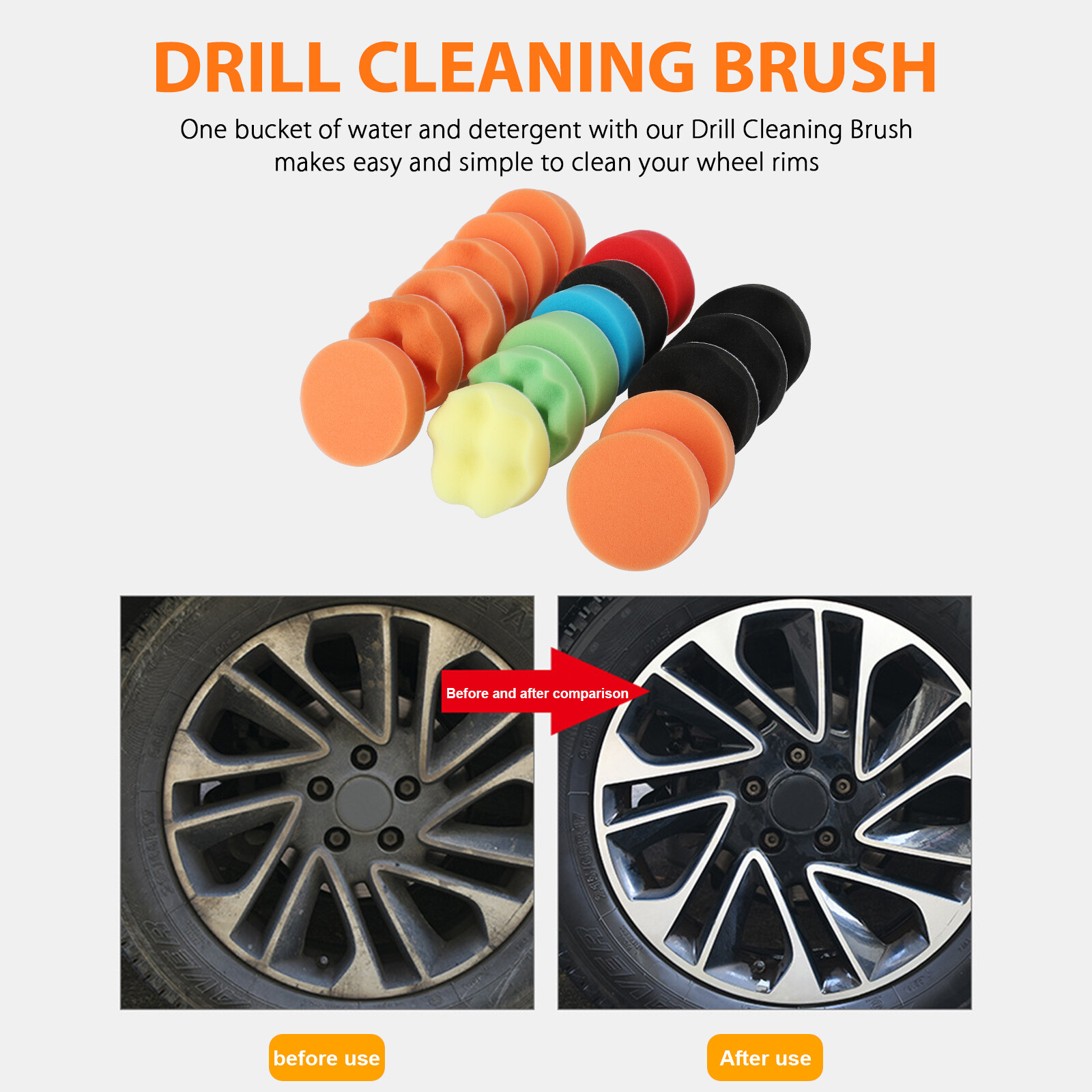 19pc 3" Car Buffing Pads Polishing Sponge Set Waxing Foam Polisher Kit for Drill