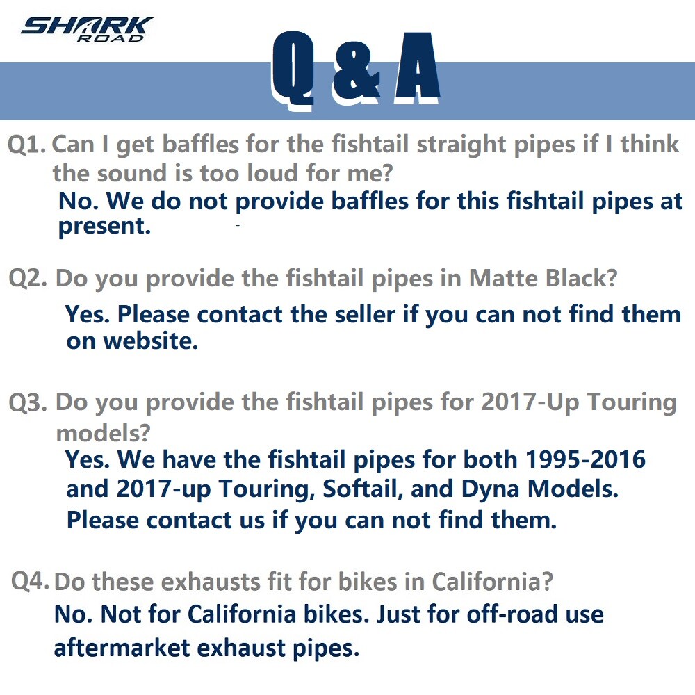 39”Fishtail Exhaust Pipe Slip Ons for Harley Touring Road King 1995-2016 Chrome