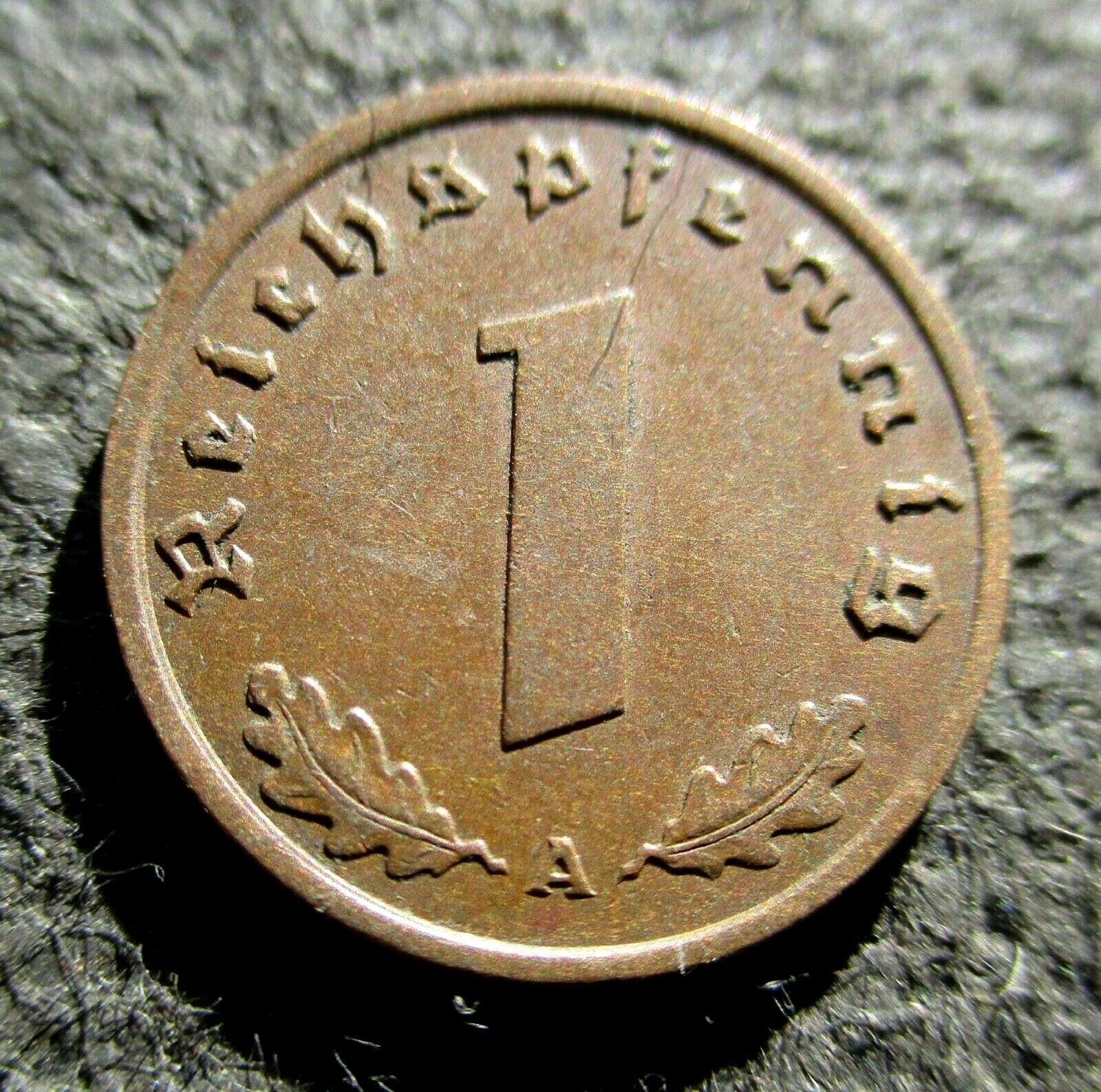 OLD COIN OF THIRD REICH GERMANY 1 REICHSPFENNIG 1938 BERLIN