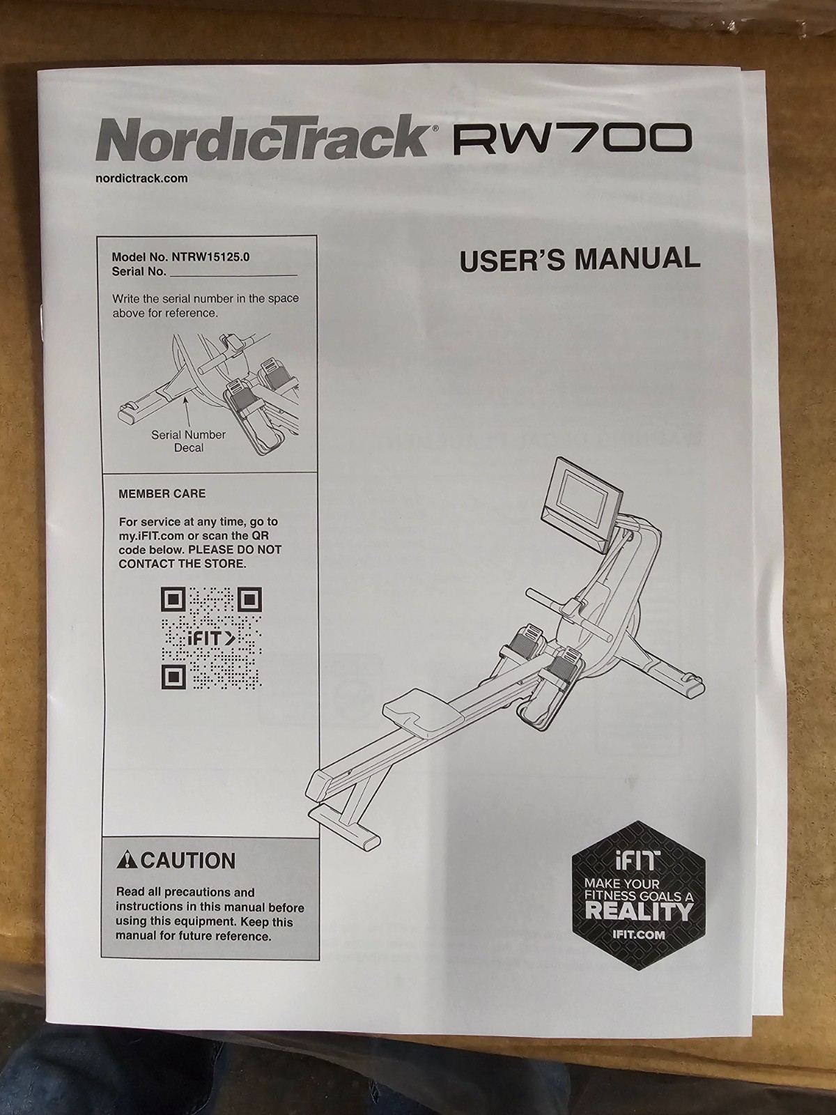 NordicTrack Rower Rowing Machine RW700 iFit NTRW15125 1 Year Warranty
