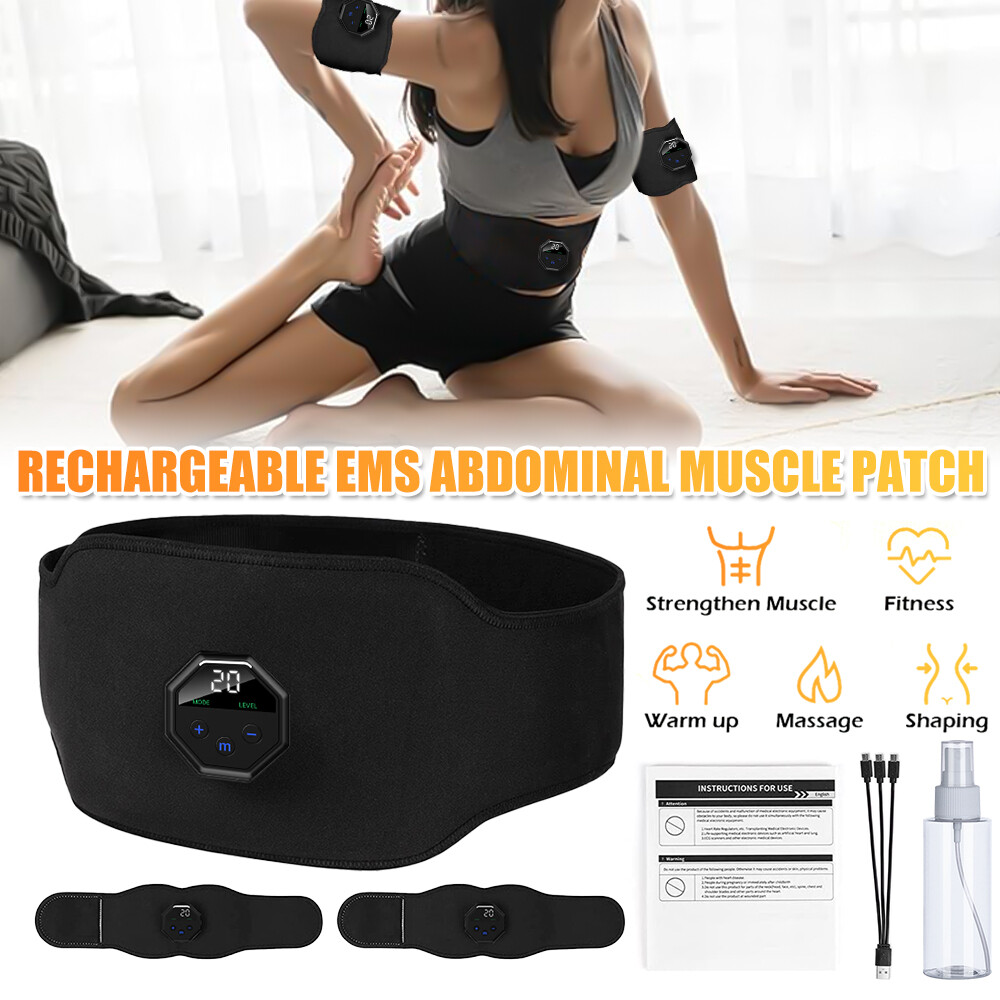 Abdominal Toning Belt Abs Training EMS Electric Muscle Stimulation Rechargeable
