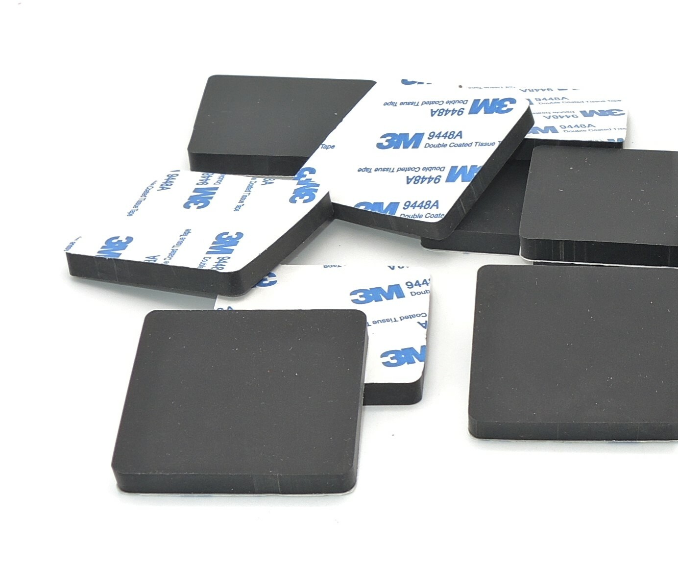 2" Square x 1/4" Thick Silicone XL Rubber Pads Rubber Feet Bumpers 3M Backing