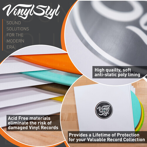 Vinyl Styl® 12 Inch Archival Inner Record Sleeves - HDPE-Lined - 50 Count (White