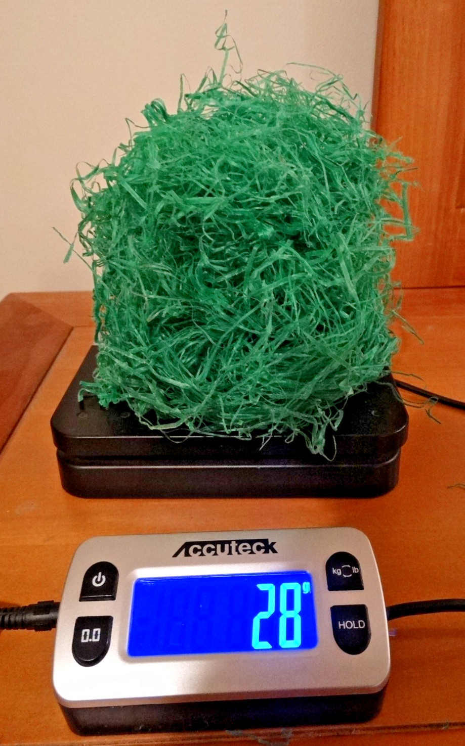 Vintage GREEN EASTER GRASS Putz Village or Basket WAX PAPER ~ 1 oz / 28 g NOS