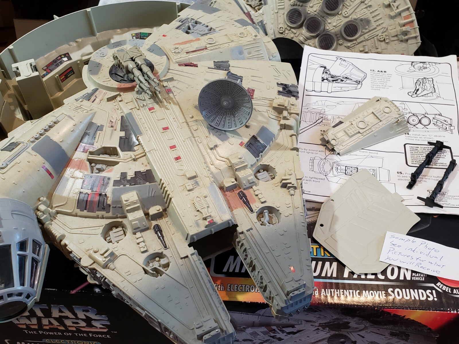 Choose 1995 POTF Millennium Falcon Parts Star Wars Figures Ramp Gun Floor Struts